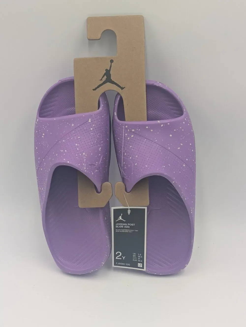 Nike Air Jordan Post Slides Sandals GS Big Kids Size 2Y Purple FJ6069-500 NWT